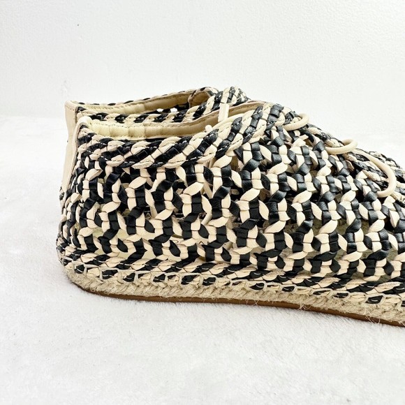 ZIMMERMANN Women's Braided Leather Woven Espadrilles In Black Size 40 - Picture 2 of 16